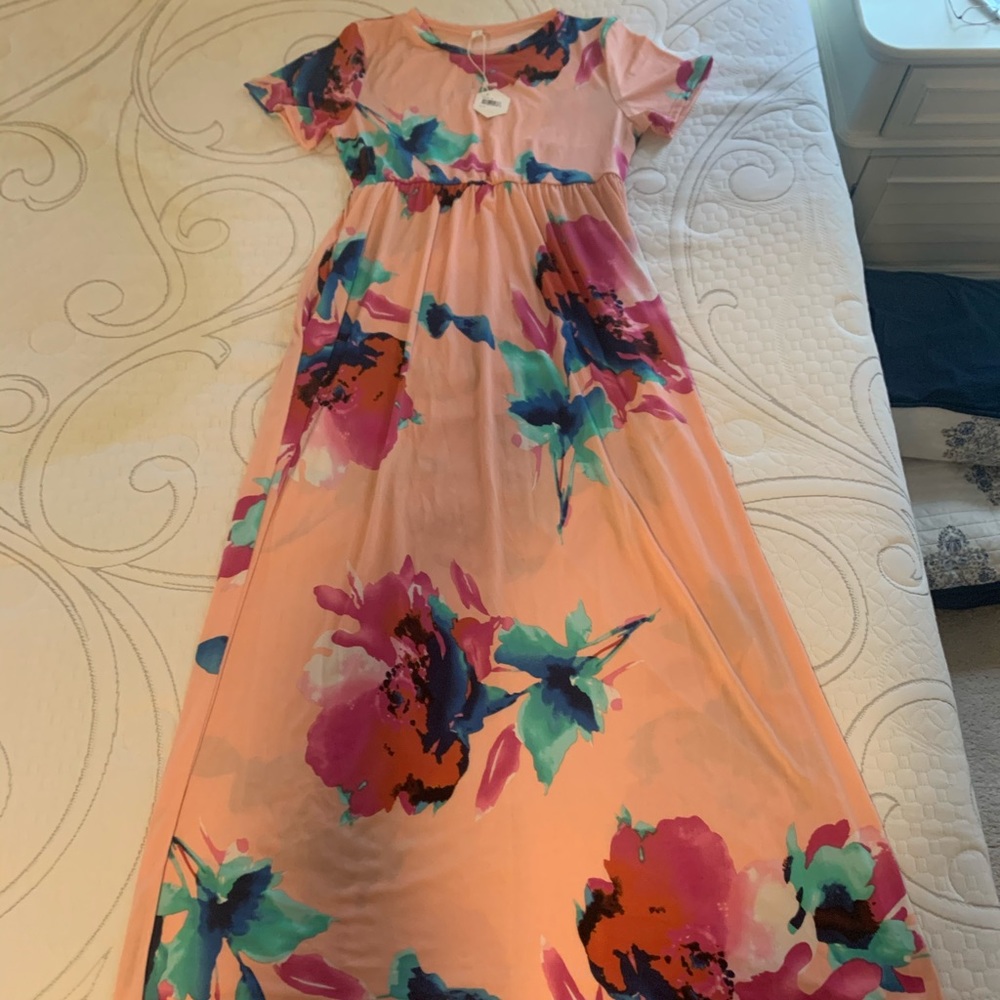 Pink blush maternity dress